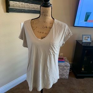 Grey V-neck blouse